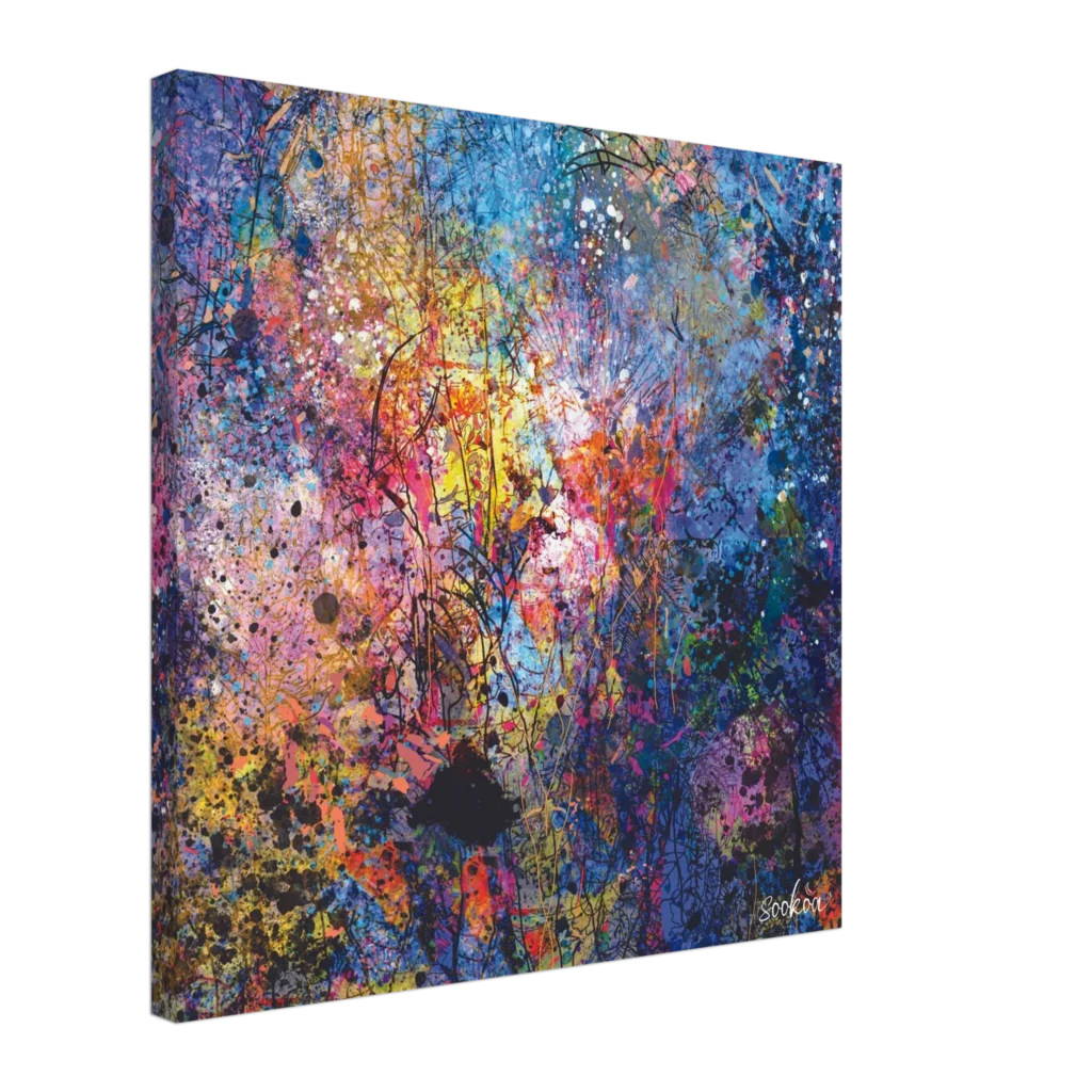 Toile Art Abstrait N°15 - Explosion Colorée Multicolore | Sookoa