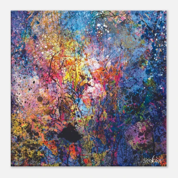 Toile Art Abstrait N°15 - Explosion Colorée Multicolore | Sookoa
